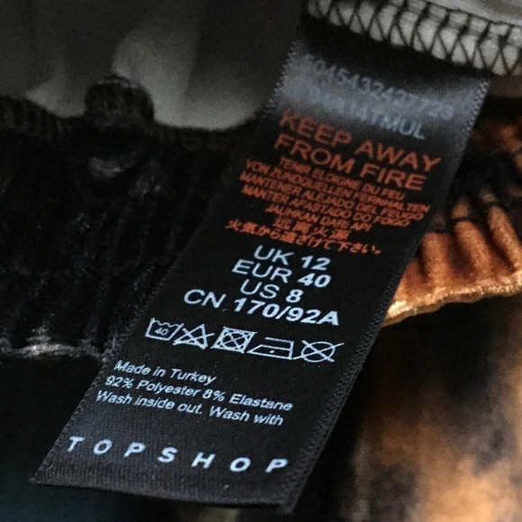 NWT TopShop Long Sleeve Velour Crop Tie Dye Top 8 - Picture 6 of 8